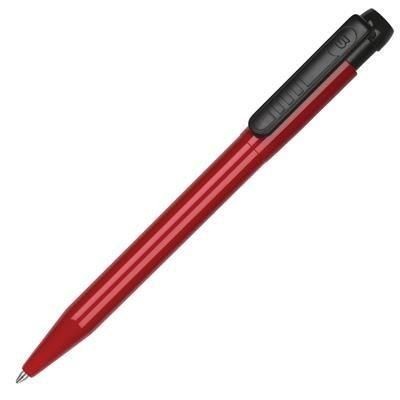 Branded Promotional PIER COLOUR BALL PEN in Red with Black Trim Pen From Concept Incentives.