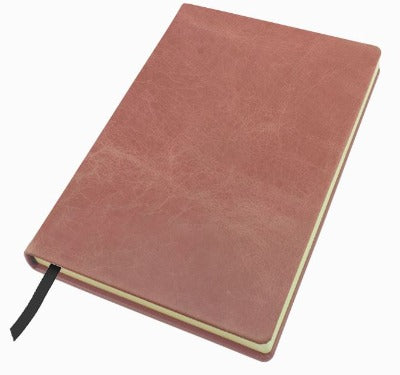 Branded Promotional POCKET CASEBOUND NOTE BOOK in Kensington Nappa Leather in Pink Notebook from Concept Incentives