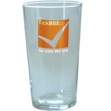Branded Promotional PINT BEER GLASS in Clear Transparent Beer Glass From Concept Incentives.