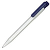 Branded Promotional PIER EXTRA BALL PEN in White with Dark Blue Trim Pen From Concept Incentives.