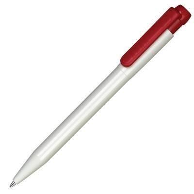 Branded Promotional PIER EXTRA BALL PEN in White with Red Trim Pen From Concept Incentives.