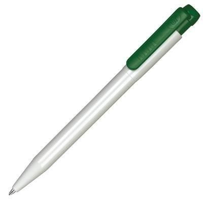 Branded Promotional PIER EXTRA BALL PEN in White with Green Trim Pen From Concept Incentives.