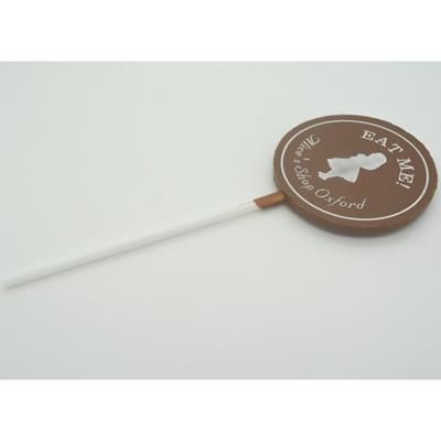 Branded Promotional CHOCOLATE  EDIBLE LOGO LOLLIPOP Lollipop From Concept Incentives.