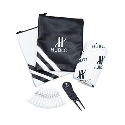 Branded Promotional PREMIUM ZIP LEATHERETTE EMBROIDERED GOLF GIFT BAG 1 Golf Gift Set From Concept Incentives.