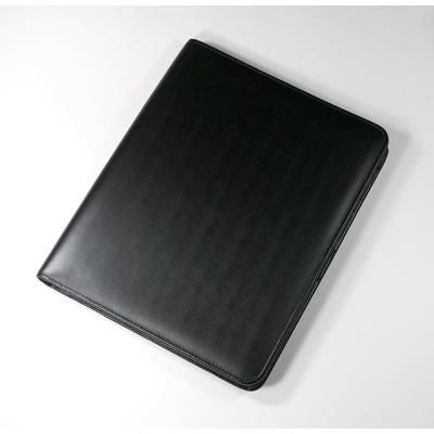 Branded Promotional MALVERN GENUINE LEATHER A4 NON-ZIPPED FOLDER in Black Conference Folder From Concept Incentives.
