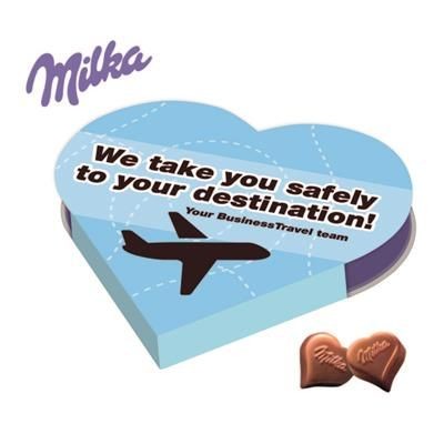 Branded Promotional PERSONALISED MILKA HEART SHAPE CHOCOLATE GIFT BOX Chocolate From Concept Incentives.