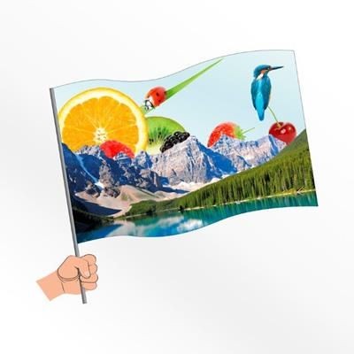 Branded Promotional SMALL SYNTHETIC PAPER HAND WAVING FLAG Flag From Concept Incentives.