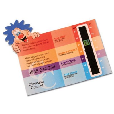 Branded Promotional POSTIE THERMOMETER GAUGE CARDS Thermometer From Concept Incentives.