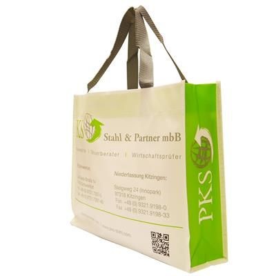 Branded Promotional KNOWSLEY GLOSSY LAMINATED NON WOVEN PP BAG FOR LIFE with Nylon Handles Bag From Concept Incentives.