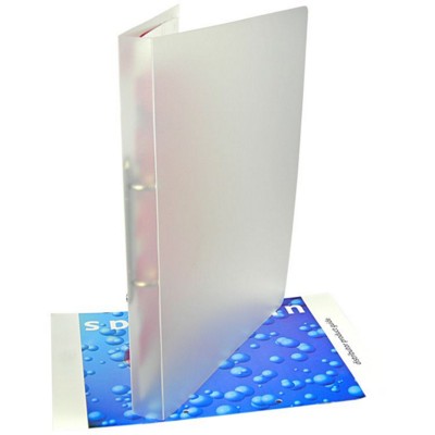 Branded Promotional POLYPROPYLENE RING BINDER in Frosted Clear Transparent Ring Binder From Concept Incentives.