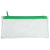 Branded Promotional CLEAR TRANSPARENT PVC PENCIL CASE with Green Zip Pencil Case From Concept Incentives.