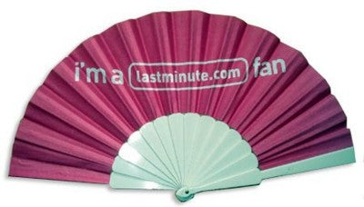 Branded Promotional FABRIC CONCERTINA HAND FAN with Plastic Handle Fan From Concept Incentives.