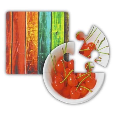 Branded Promotional GNALVIC PVC FOUR PIECE JIGSAW PUZZLE COASTER Coaster From Concept Incentives.