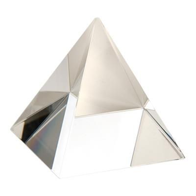 Branded Promotional 60MM OPTICAL CRYSTAL PYRAMID, SUPPLIED in Satin Lined Box Award From Concept Incentives.