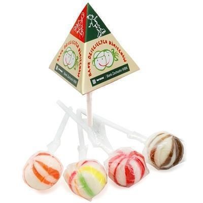 Branded Promotional PYRAMID BALL SHAPE LOLLIPOP Lollipop From Concept Incentives.