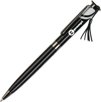 Branded Promotional GRADUATION BALL PEN in Black & Silver Pen From Concept Incentives.