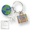 Branded Promotional METAL TRAVEL CHARM KEYRING in Silver Keyring From Concept Incentives.