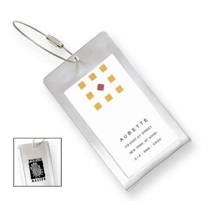 Branded Promotional BUSINESS CARD LUGGAGE TAG in Silver Luggage Tag From Concept Incentives.