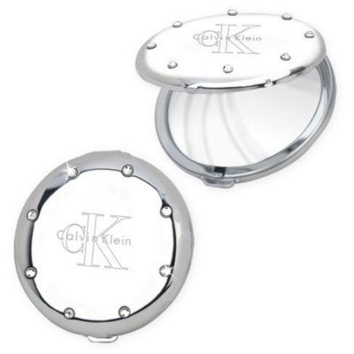 Branded Promotional LADIES ALUMINIUM METAL COMPACT MIRROR in Silver Mirror From Concept Incentives.