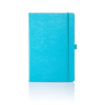 Branded Promotional CASTELLI IVORY SHERWOOD NOTE BOOK Cyan Medium Notebook from Concept Incentives