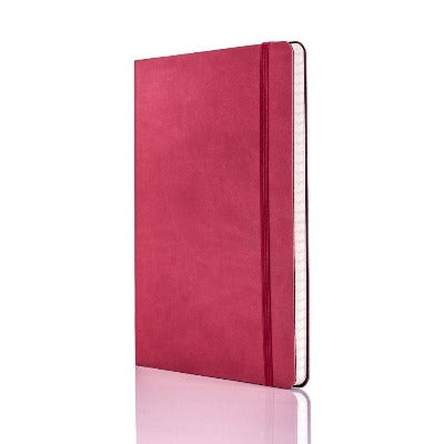 Branded Promotional CASTELLI IVORY TUCSON FLEXIBLE NOTE BOOK in Dark Red Medium Notebook from Concept Incentives
