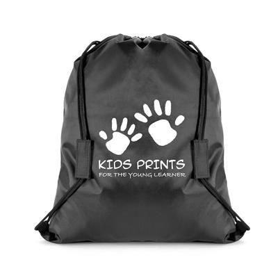 Branded Promotional SAFETY BREAK DRAWSTRING BAG in Black Bag From Concept Incentives.