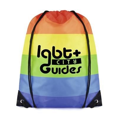 Branded Promotional RAINBOW DRAWSTRING BAG Bag From Concept Incentives.
