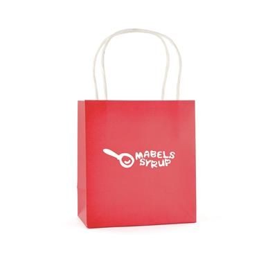 Branded Promotional BRUNSWICK SMALL PAPER BAG in Red Carrier Bag From Concept Incentives.
