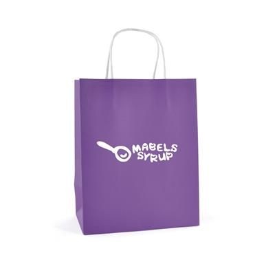 Branded Promotional BRUNSWICK MEDIUM PAPER BAG in Purple Carrier Bag From Concept Incentives.