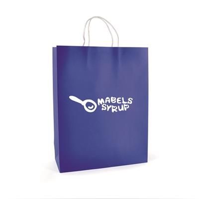 Branded Promotional BRUNSWICK LARGE PAPER BAG in Blue Carrier Bag From Concept Incentives.