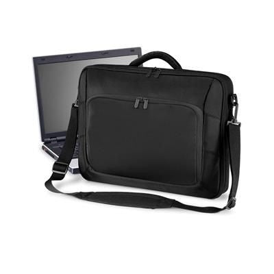 Branded Promotional QUADRA PORTFOLIO LAPTOP CASE in Black Bag From Concept Incentives.