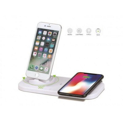 Branded Promotional DUAL 2-IN-1 CHARGER PAD in White Charger From Concept Incentives.