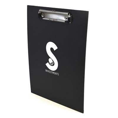 Branded Promotional A4 BRISTOL in Black Clipboard From Concept Incentives.
