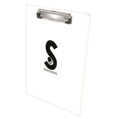 Branded Promotional A4 BRISTOL in White Clipboard From Concept Incentives.