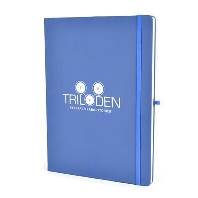 Branded Promotional A4 MOLE NOTEBOOK in Royal Blue Jotter From Concept Incentives.