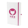 Branded Promotional A5 WHITE PU NOTEBOOK in Pink from Concept Incentives