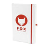 Branded Promotional A5 WHITE PU NOTEBOOK in Red from Concept Incentives