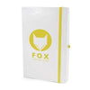 Branded Promotional A5 WHITE PU NOTEBOOK in Yellow from Concept Incentives