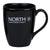 Branded Promotional QUADRA CERAMIC POTTERY MUG in Black Mug From Concept Incentives.