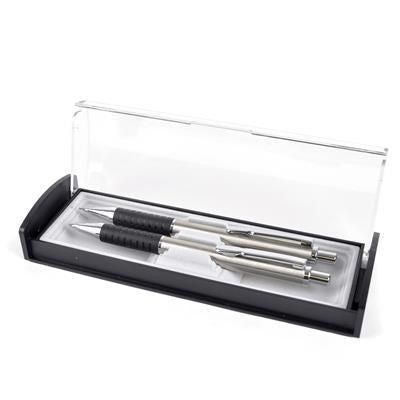 Branded Promotional THE QUINN SET in Silver Pen Set From Concept Incentives.