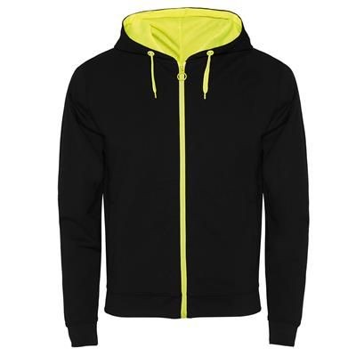 Branded Promotional NON BRUSHED FLEECE JACKET with Details in Fluor Colour Jacket From Concept Incentives.