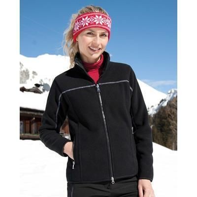 Branded Promotional RESULT URBAN OUTDOOR WEAR LADIES HUGGY JACKET in Black Fleece From Concept Incentives.