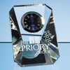 Branded Promotional 7CM OPTICAL CRYSTAL GLASS WEDGE CLOCK Clock From Concept Incentives.