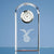 Branded Promotional 10CM OPTICAL CRYSTAL GLASS BEVELLED ARCH CLOCK Clock From Concept Incentives.