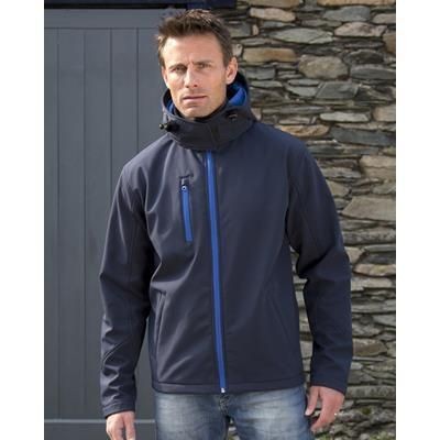 Branded Promotional RESULT MENS HOODED HOODY TX PERFORMANCE SOFTSHELL JACKET Jacket From Concept Incentives.