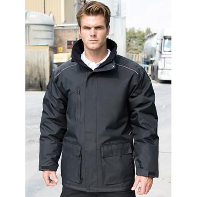 Branded Promotional RESULT WORKGUARD VOSTEX LONG COAT Coat From Concept Incentives.