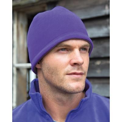 Branded Promotional RESULT REVERSIBLE FLEECE SKULL HAT Jacket From Concept Incentives.