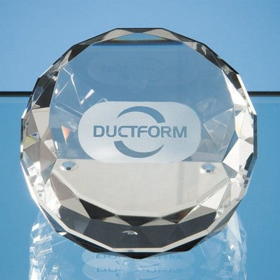 Branded Promotional OPTICAL GLASS SLICED WEDGE PAPERWEIGHT Paperweight From Concept Incentives.