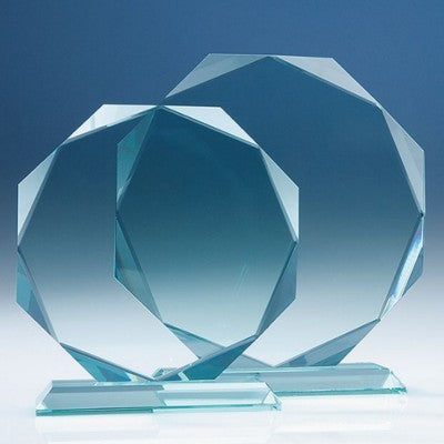 Branded Promotional 19CM JADE GLASS FACETED OCTAGON AWARD Award From Concept Incentives.