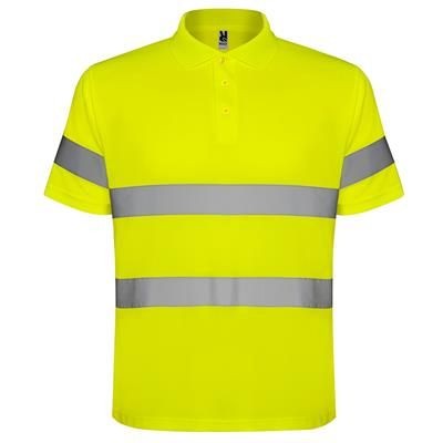 Branded Promotional HIGH VISIBILITY SHORT SLEEVE POLO SHIRT with Three Buttons Placket Polo Shirt From Concept Incentives.